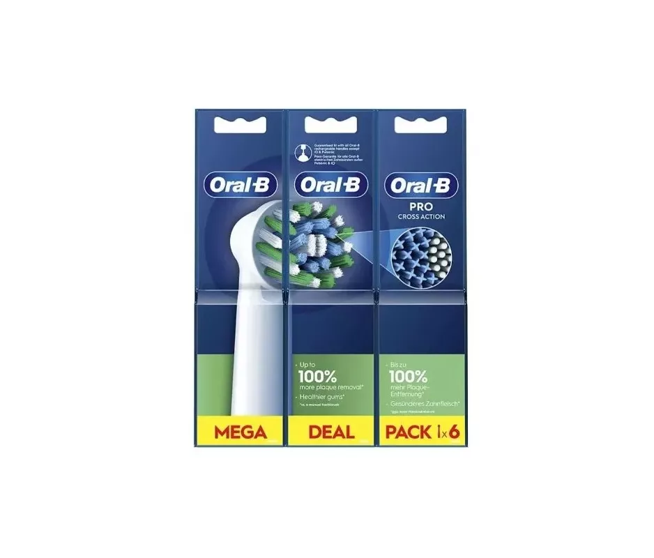 CEPILLO DENTAL ELECTRICO RECAMBIO ORAL-B PRO CROSS ACTION 3 XXL 6 CABEZALES DE RECAMBIO