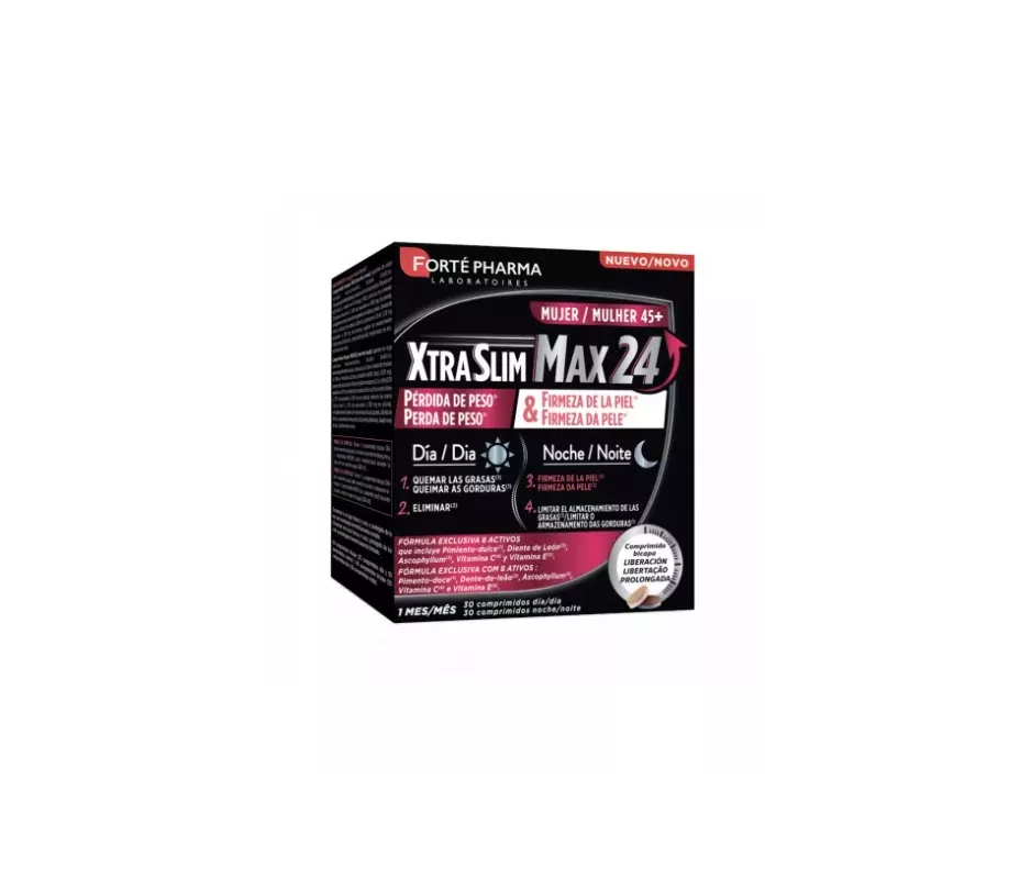 XTRASLIM MAX 24 MUJER 45+  60 COMPRIMIDOS LIBERACION PROLONGADA (30 COMPRIMIDOS DIA + 30 COMPRIM