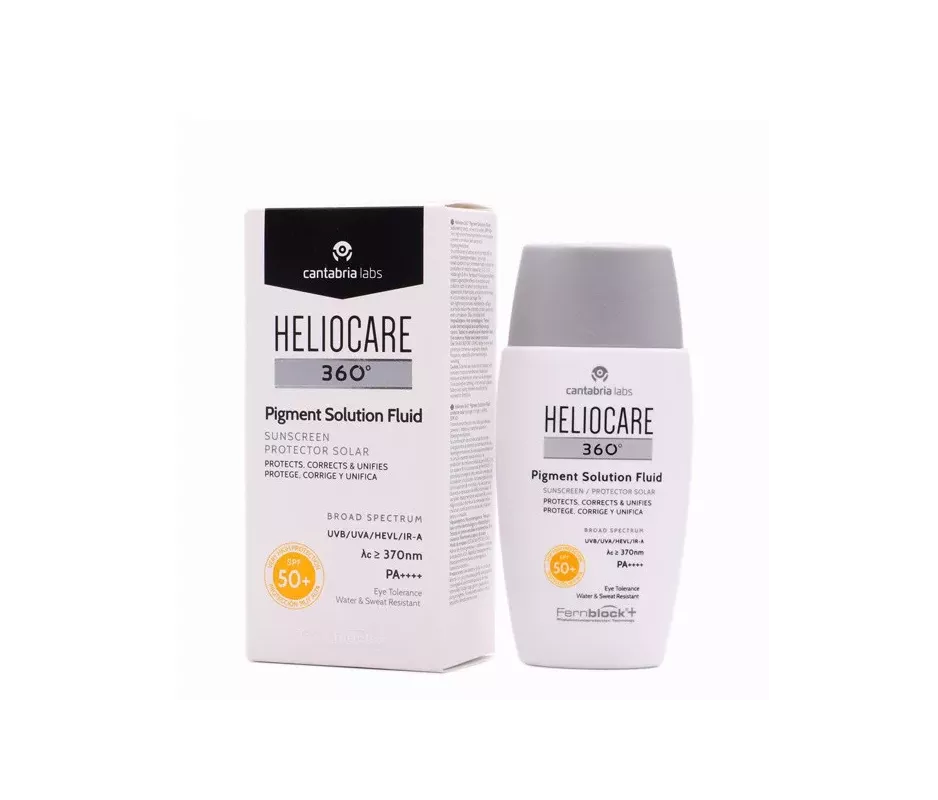 HELIOCARE 360º PIGMENT SOLUTION FLUID PROTECTOR SOLAR PROTEGE CORRIGE Y UNIFICA SPF50+  1 ENVASE