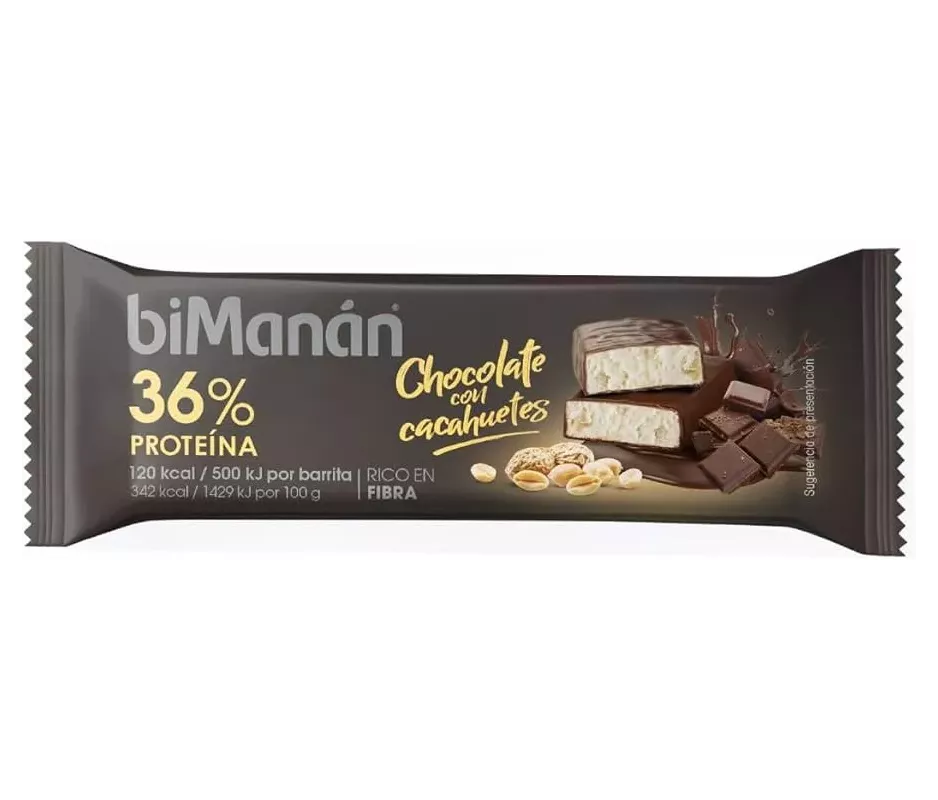 BIMANAN BEFIT BARRITA 35 G SABOR CHOCOLATE BLANCO CON CACAHUETES