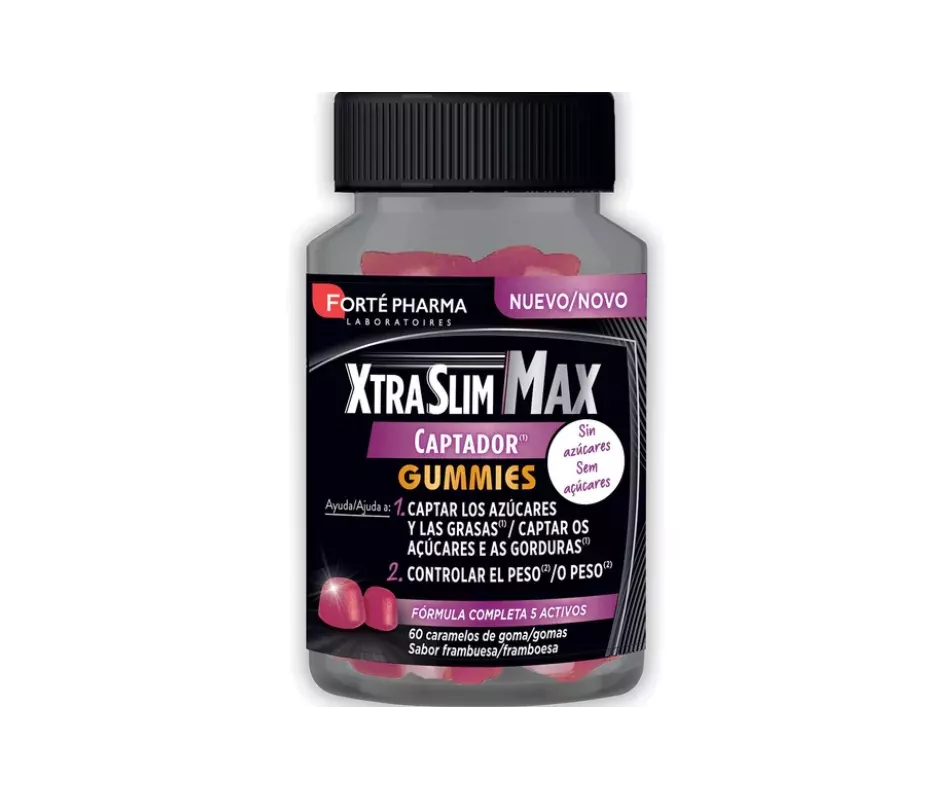 XTRASLIM MAX CAPTADOR GUMMIES  60 CARAMELOS DE GOMA SABOR FRAMBUESA