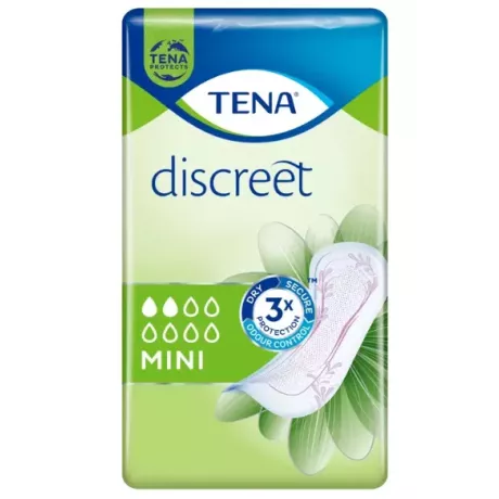 ABSORVENTE PARA INCONTINÊNCIA DE URINA LEVE TENA DISCREET MINI 20 UNIDADES