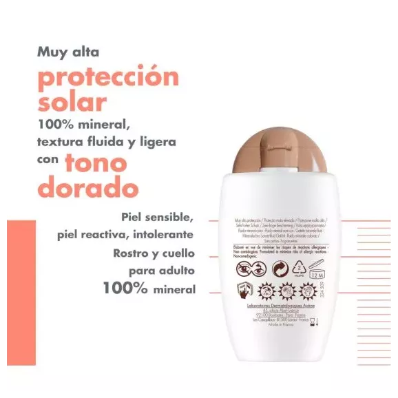 Avene Fluido Mineral Spf 50+ Color 1 Envase 40 Ml