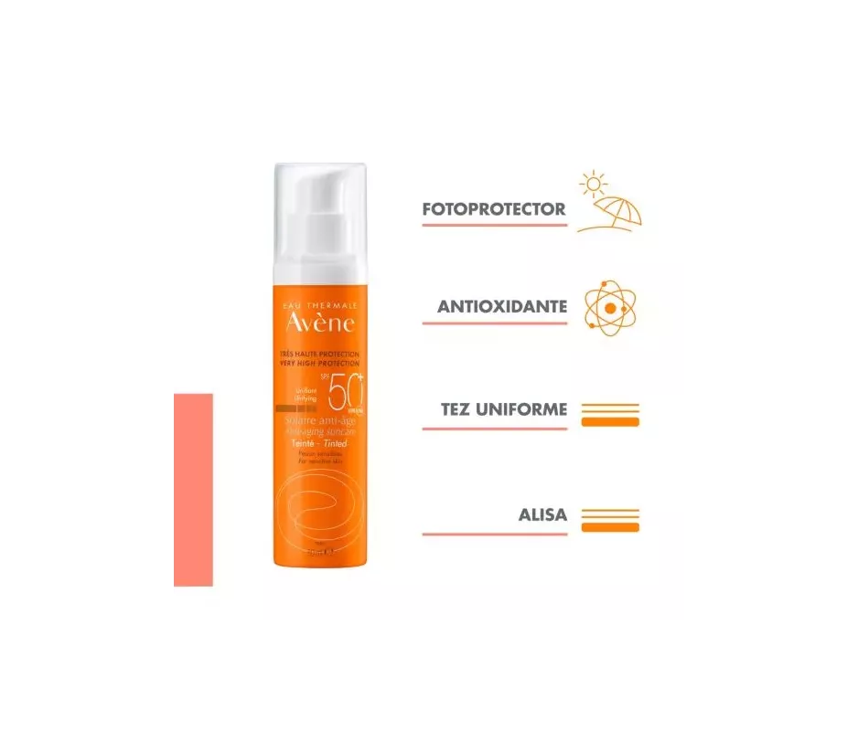 Avene Solar Antiedad Spf 50+ Color 1 Envase 50 Ml Avene Solar Antiedad Spf 50+ Color 1 Envase 50 Ml
