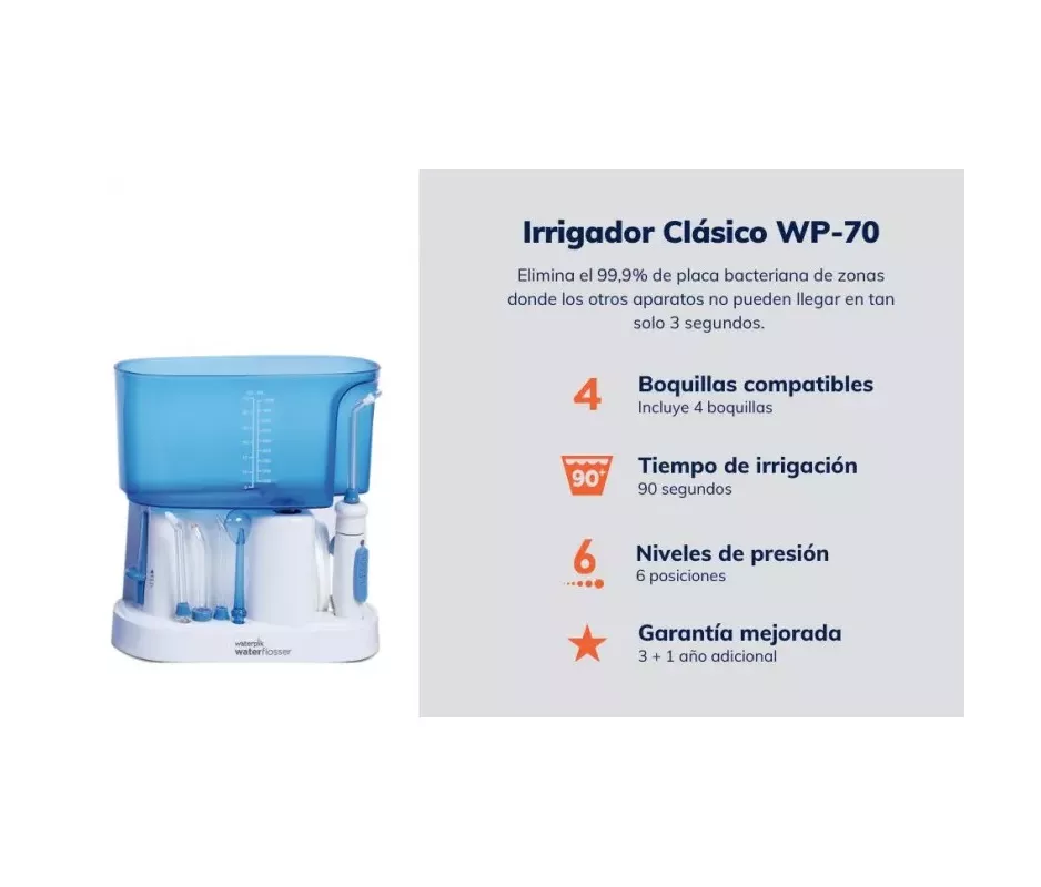 IRRIGADOR BUCAL ELECTRICO WATERPIK WP-70 FAMILIAR ENCHUFE A LA CORRIENT