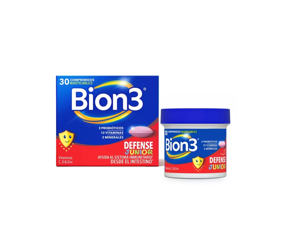 BION 3 DEFENSE JUNIOR  30 COMPRIMIDOS MASTICABLES SABOR FRAMBUESA