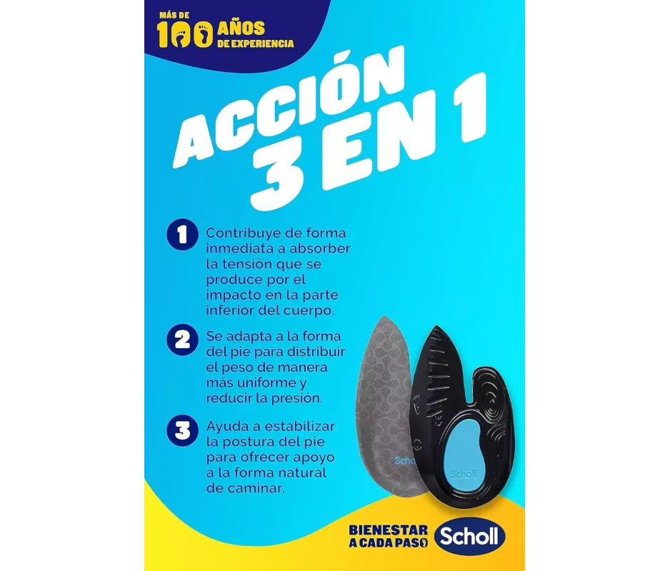 Plantillas Tobillo Y Talon Scholl In-Balance Talla L 1 Par