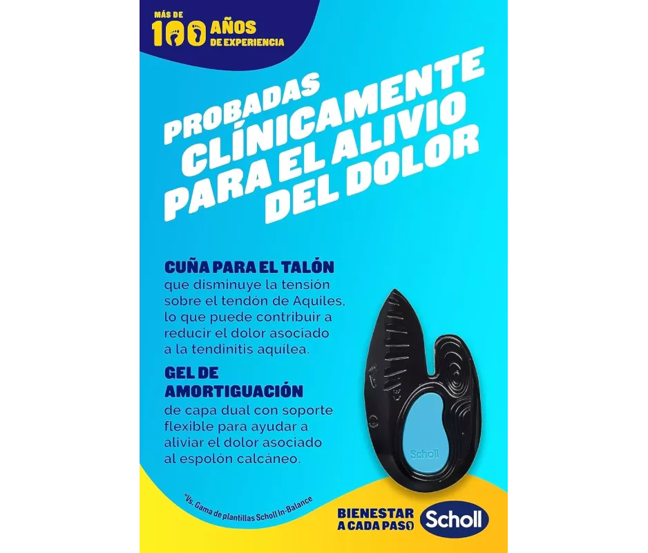 Plantillas Tobillo Y Talon Scholl In-Balance Talla L 1 Par