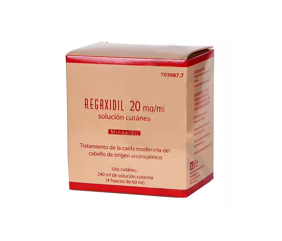 REGAXIDIL 20 MG/ML SOLUCION CUTANEA 4 FRASCOS 60 ML