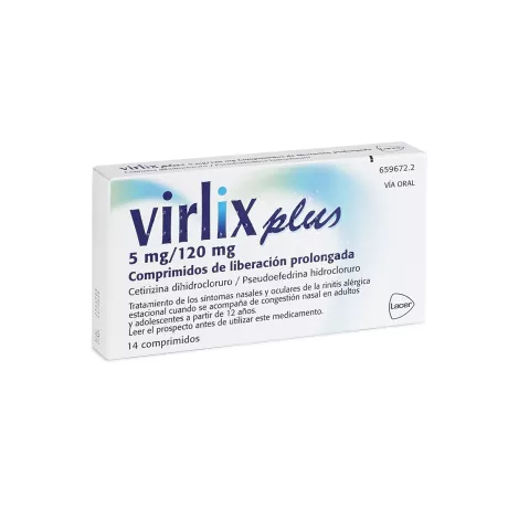 VIRLIX PLUS 5 MG/120 MG 14 COMPRIMIDOS LIBERACION PROLONGADA