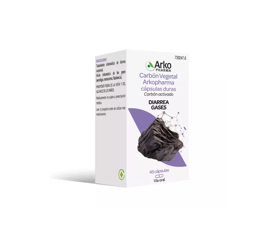 CARBON VEGETAL ARKOPHARMA 225 MG 45 CAPSULAS