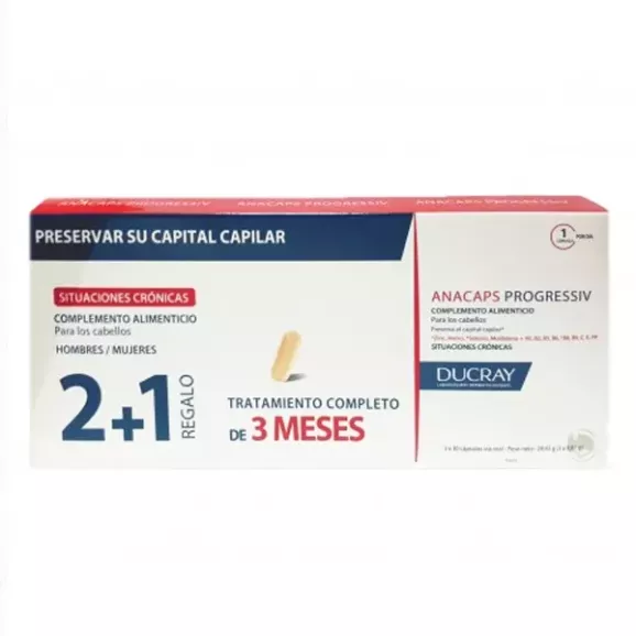 ANACAPS PROGRESSIV DUCRAY 3 ENVASES 30 CAPSULAS