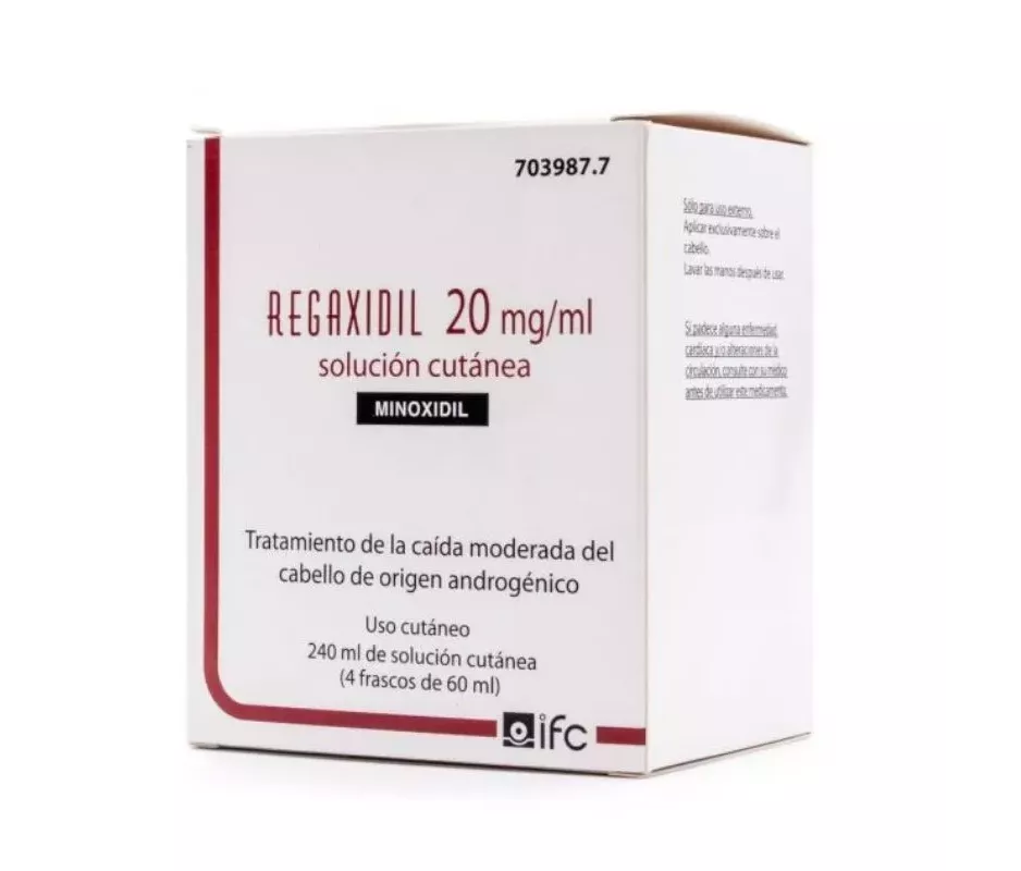 REGAXIDIL 20 MG/ML SOLUCION CUTANEA 4 FRASCOS 60 ML