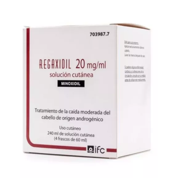 REGAXIDIL 20 MG/ML SOLUCION CUTANEA 4 FRASCOS 60 ML