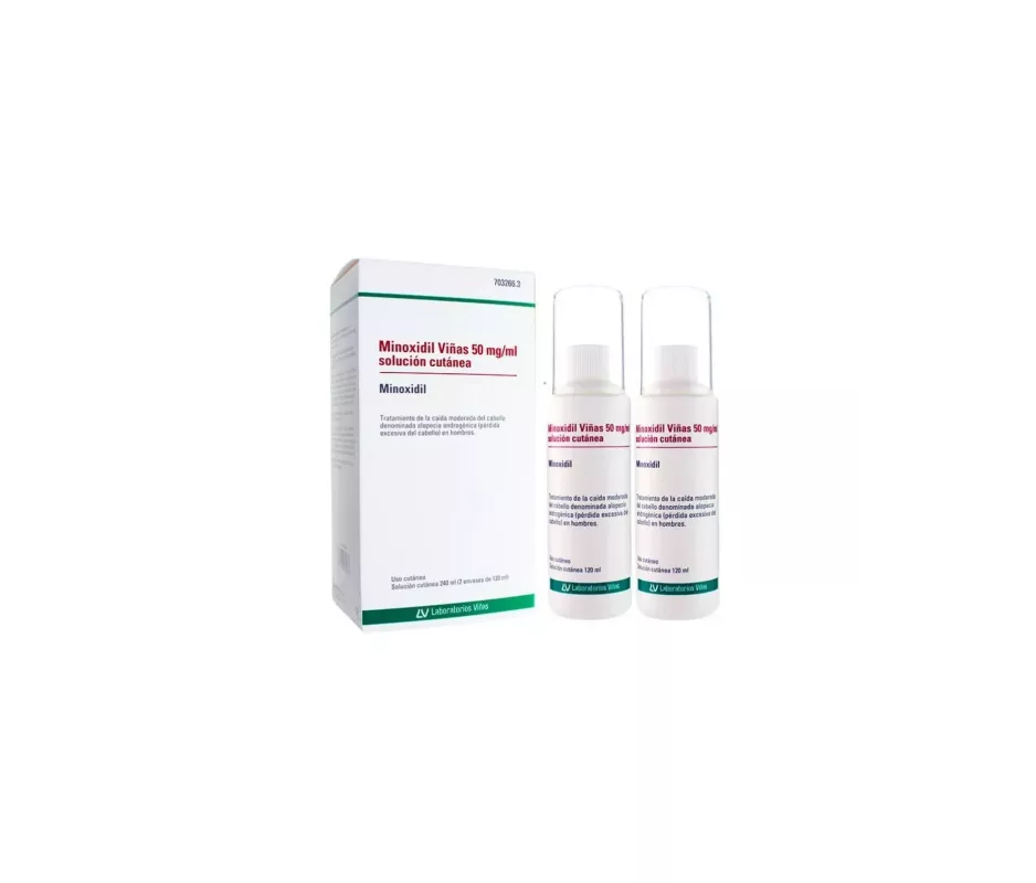 MINOXIDIL VIÑAS 50 MG/ML SOLUCION CUTANEA 2 FRASCOS 120 ML