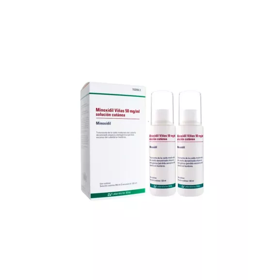 MINOXIDIL VIÑAS 50 MG/ML SOLUCION CUTANEA 2 FRASCOS 120 ML