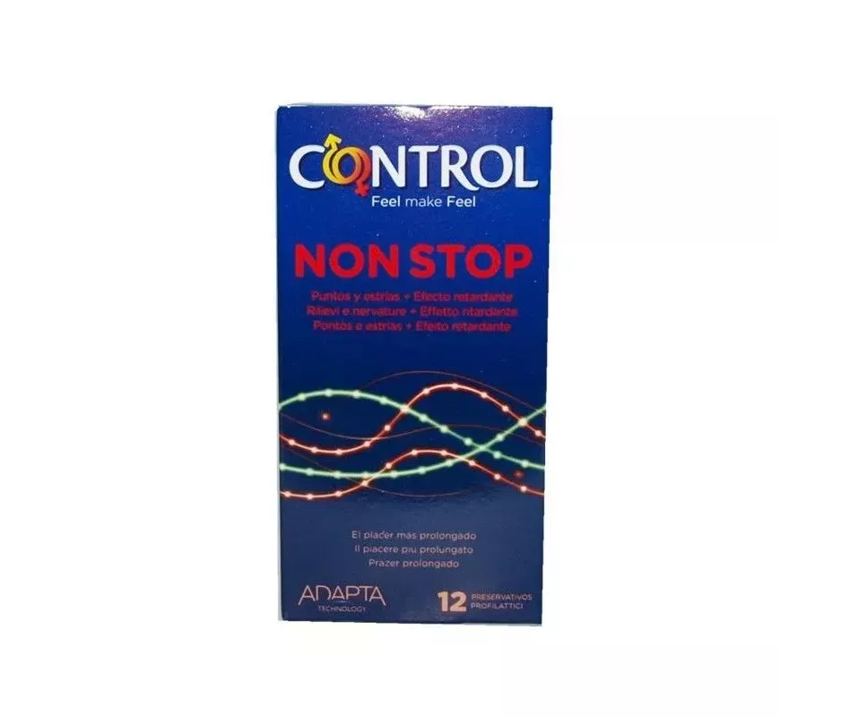 CONTROL NON STOP DOTS AND LINES PRESERVATIVOS 12 UNIDADES