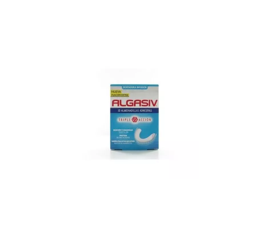 ALGASIV ALMOHADILLAS ADHESIVAS PROTESIS 30 UNIDADES INFERIORES