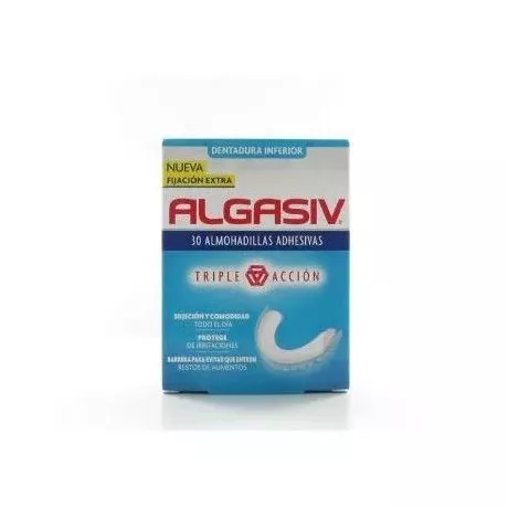 ALGASIV ALMOHADILLAS ADHESIVAS PROTESIS 30 UNIDADES INFERIORES