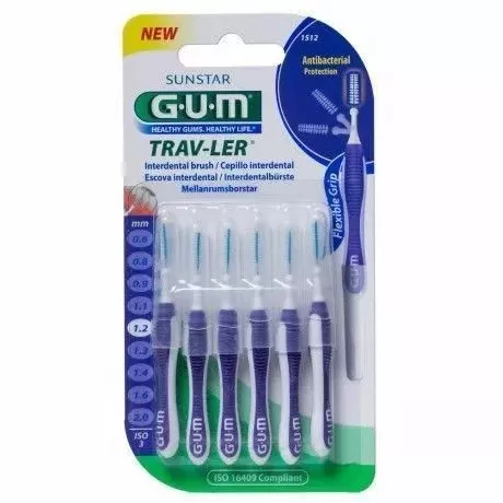 ESCOVA INTERDENTAL DE VIAGEM 1512 TRAV-LER EXTRA FINA 1,2 MM CILÍNDRICA 6